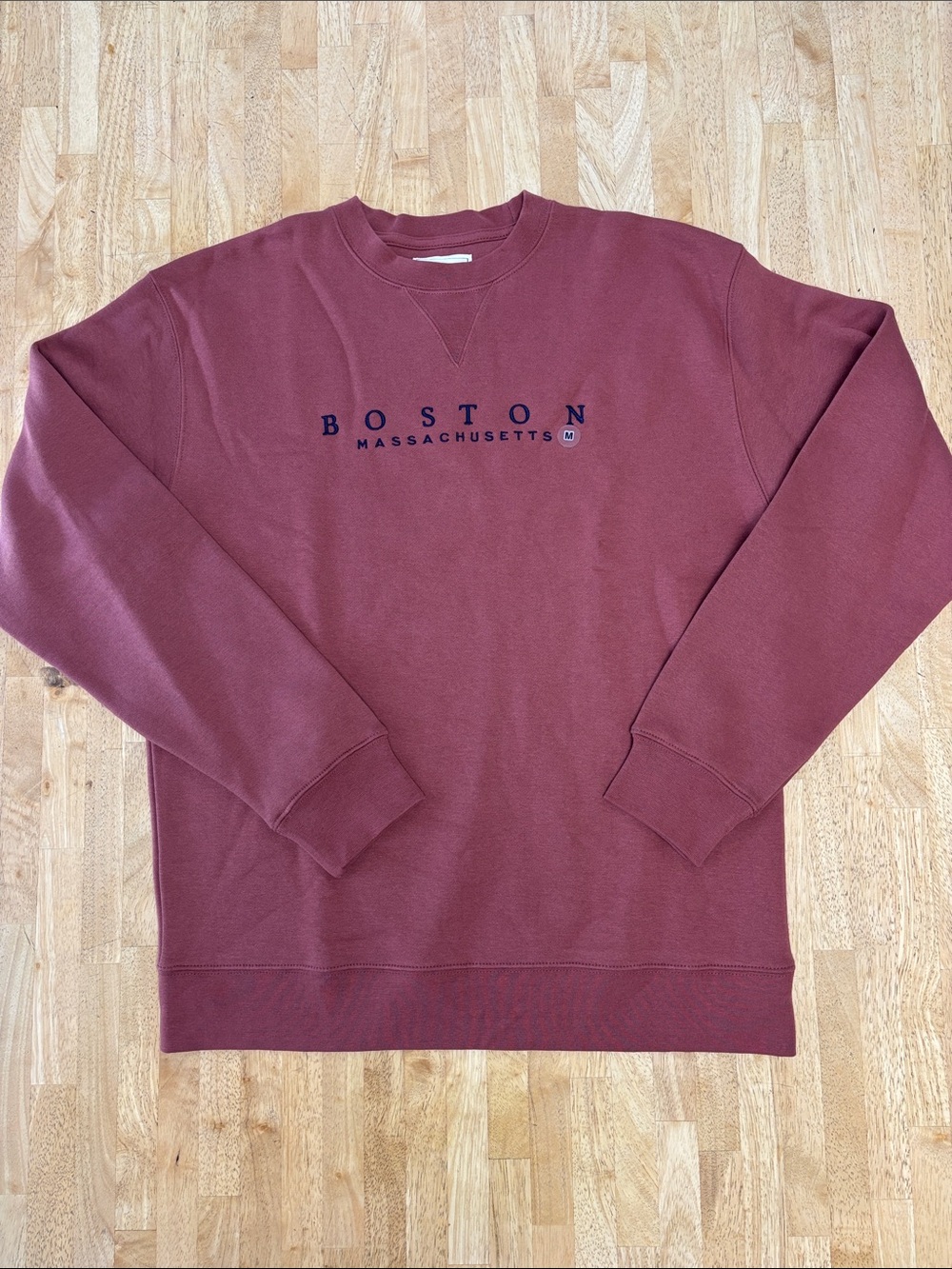 NWT Gear For Sports Big Cotton Boston Burgundy Crewneck Sweatshirt-Unisex Size M